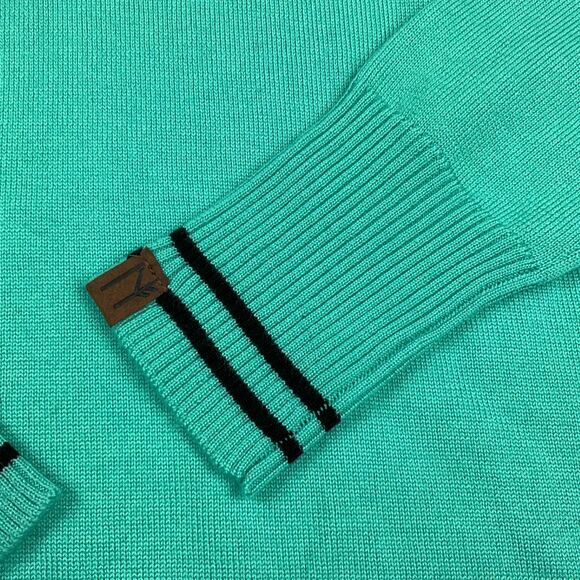 Neve Womens Merino Wool Sweater Fair Isle Nordic Teal Green Retro Pullover S - Picture 4 of 11